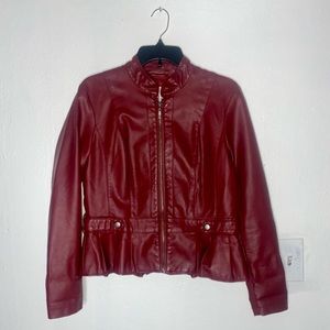 Faux Leather Crop Jacket